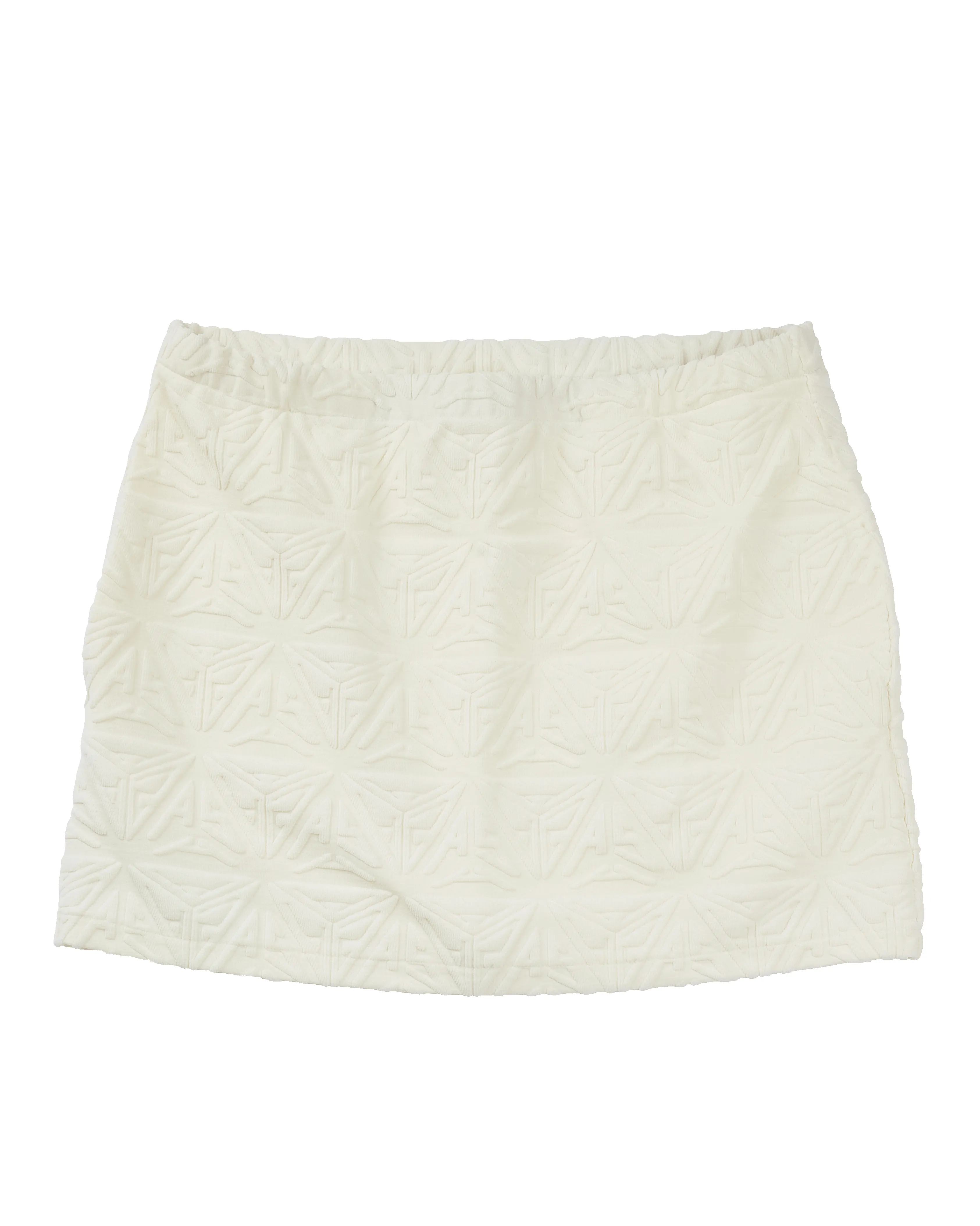 Monogram Plush A Line Mini Skirt White sold by Ashluxe