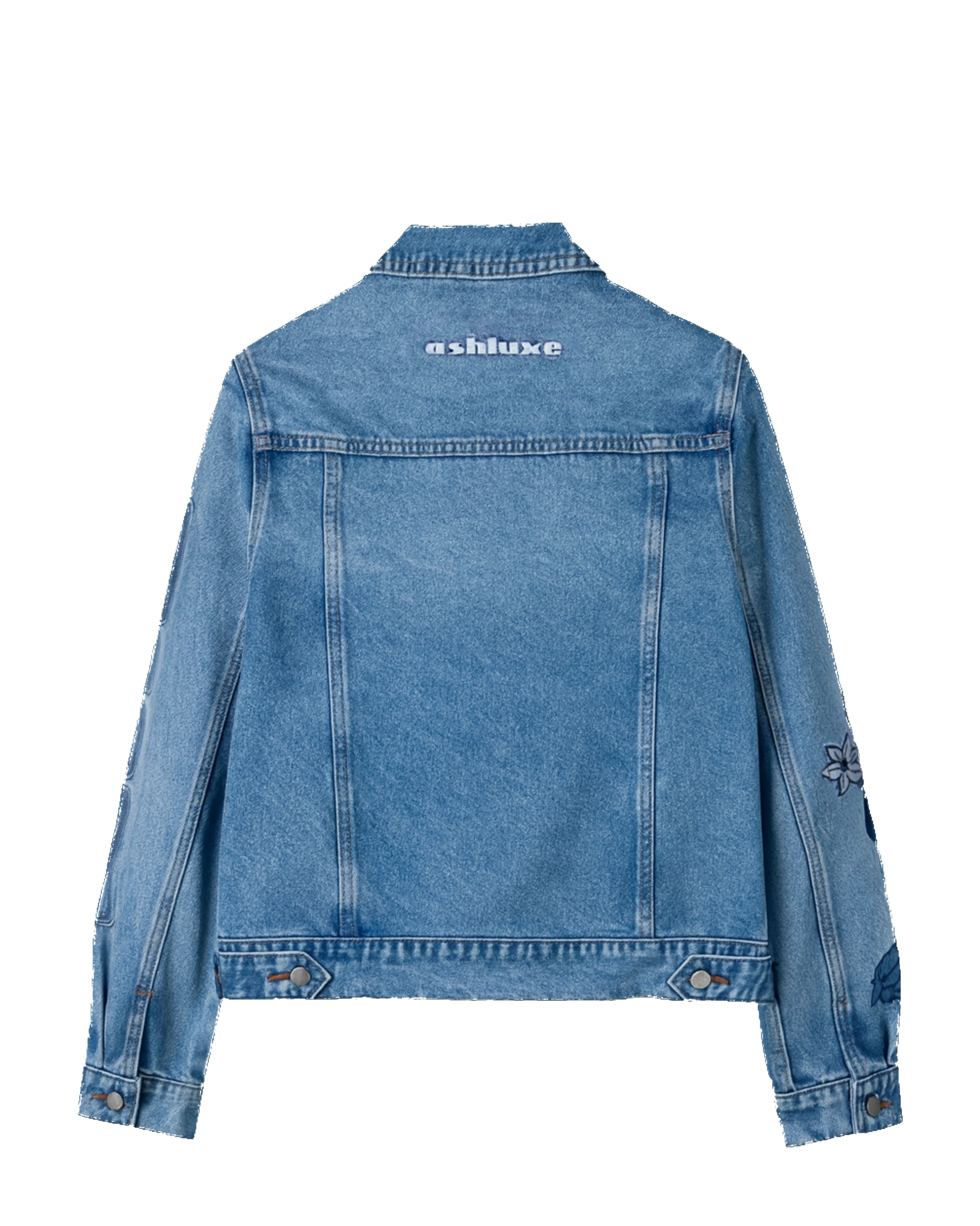Ashluxe Flowery Sleeve Denim Jacket Blue sold by Ashluxe product image thumbnail 2