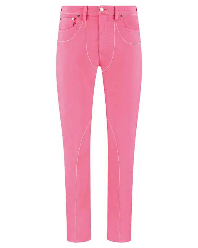 Ashluxe Female Denim Slimfit Pants 5Pockets Pink made by Ashluxe