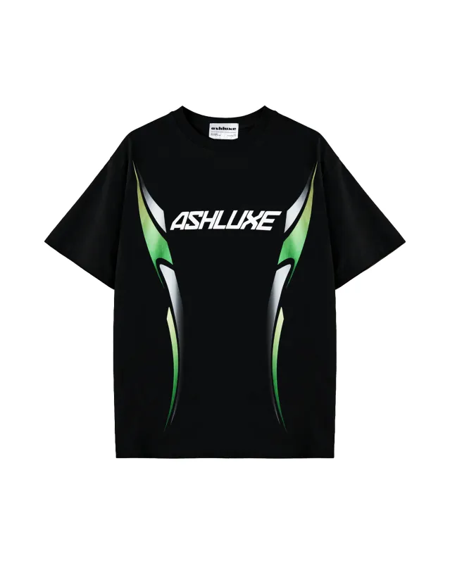 Ashluxe Race Code T-Shirt Black Green sold by Ashluxe