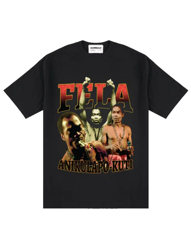 Ashluxe Fela-Inspired Rap Tee Black sold by Ashluxe