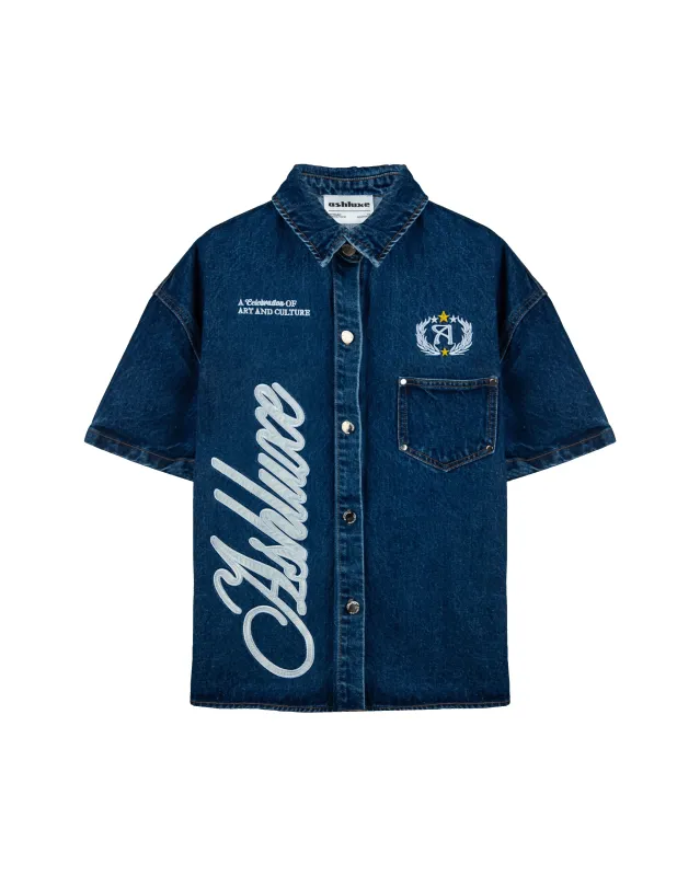 Ashluxe Crest Logo Shirt Blue made by Ashluxe