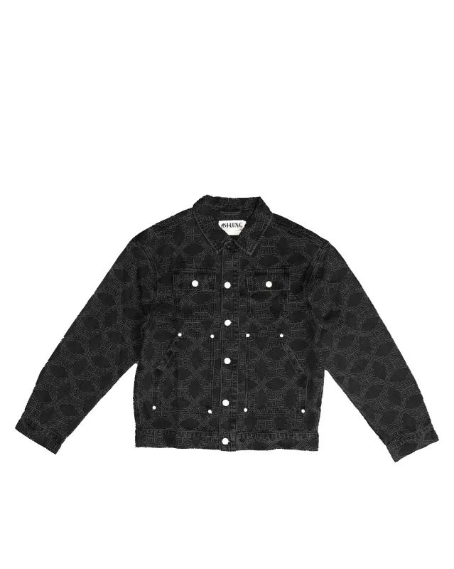 Ashluxe Monogram Denim Jacket Black made by Ashluxe