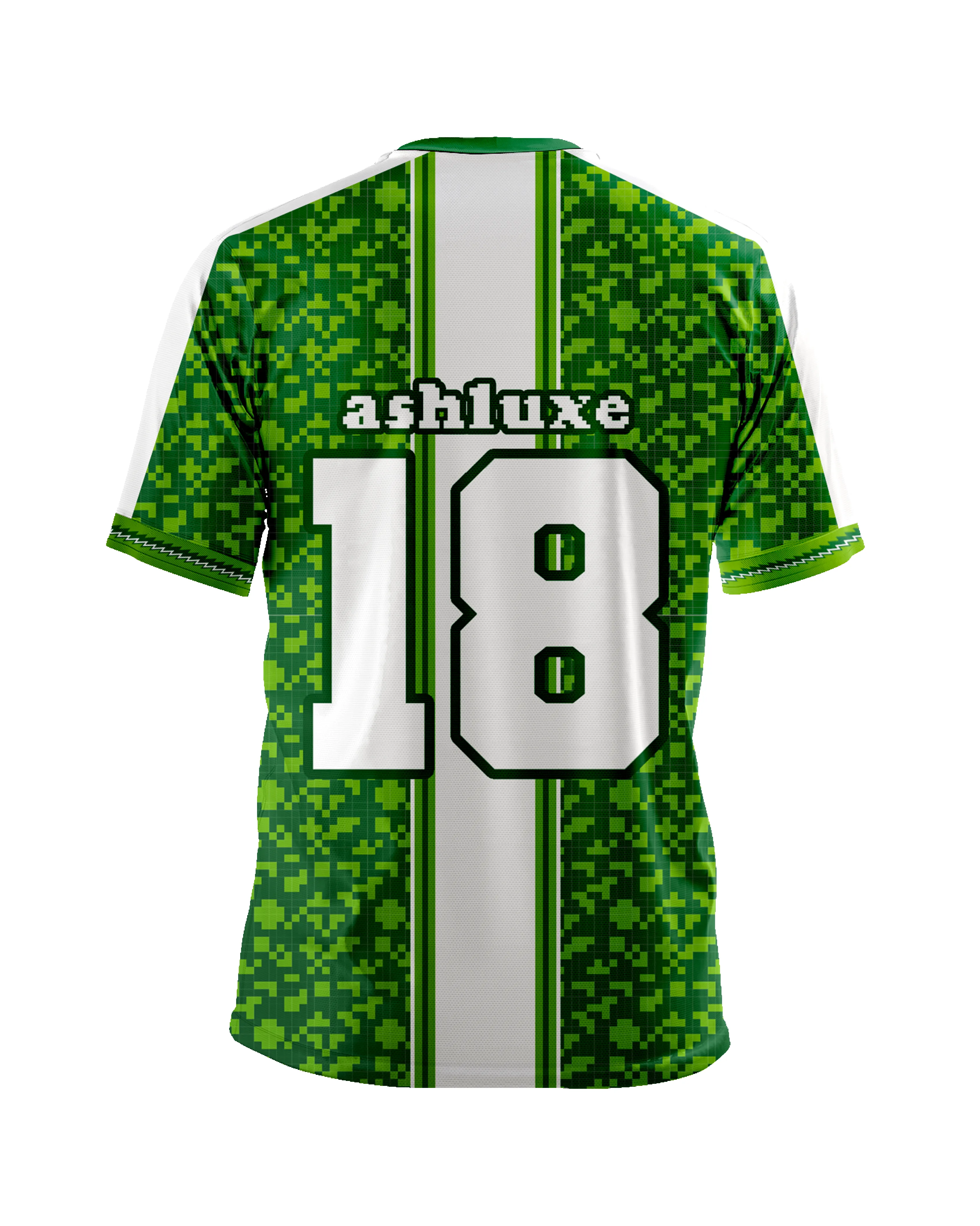 Ashluxe Pixel Print Jersey Green White sold by Ashluxe product image thumbnail 2