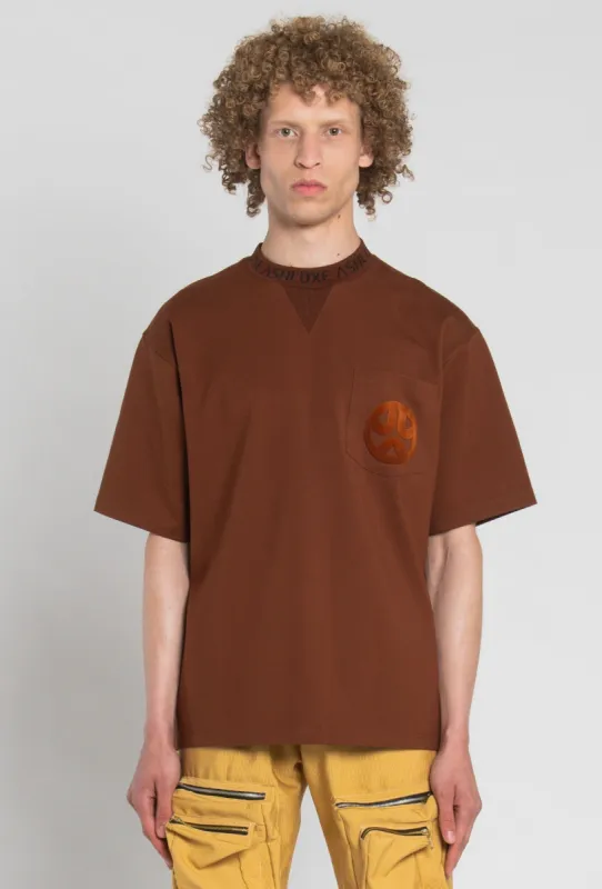ASHLUXE Paradise Brown Neck Logo T-Shirt sold by Ashluxe