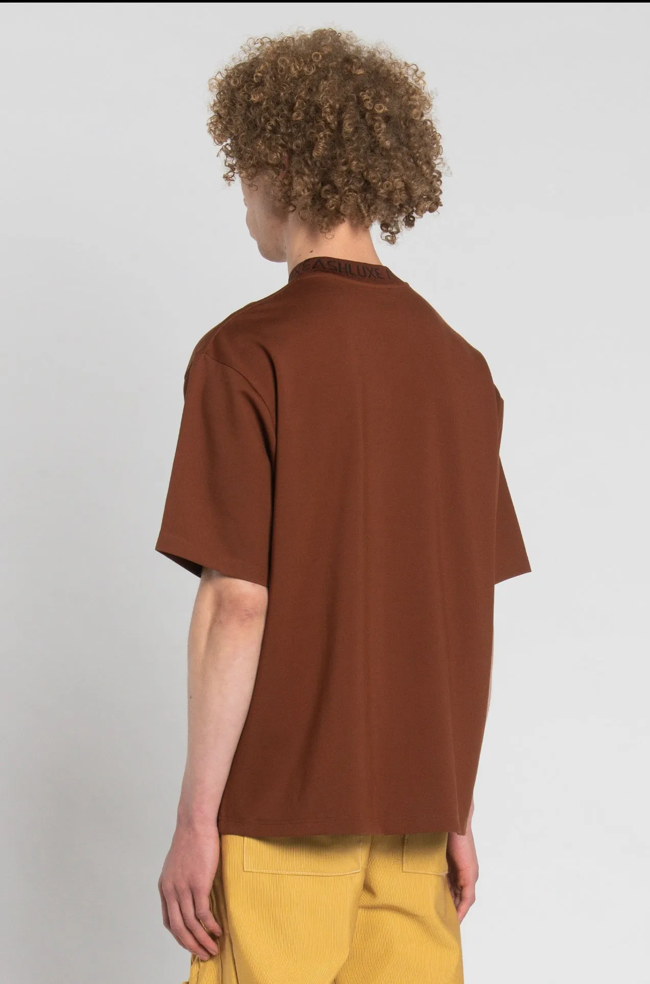 ASHLUXE Paradise Brown Neck Logo T-Shirt sold by Ashluxe product image thumbnail 5