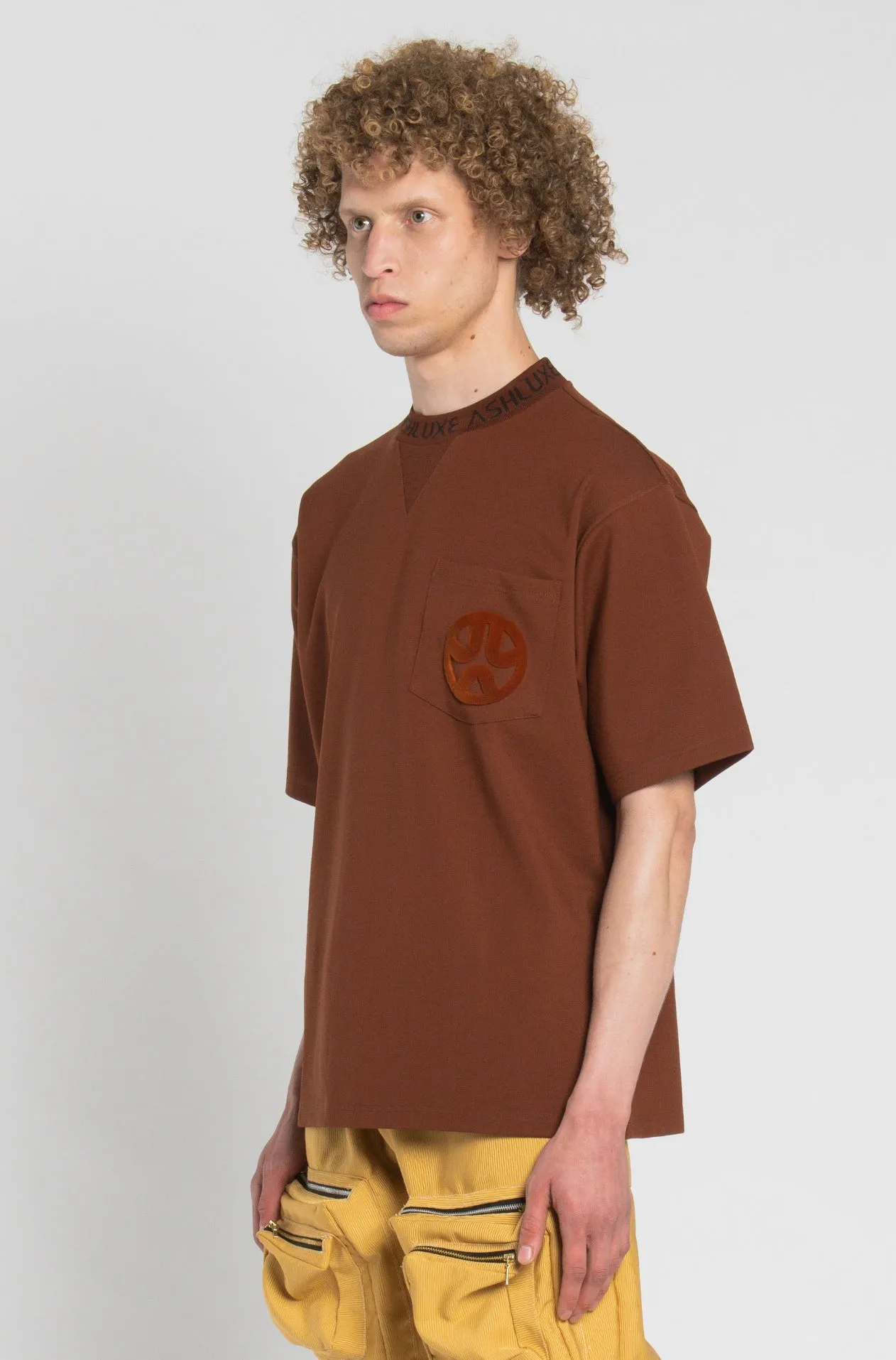 ASHLUXE Paradise Brown Neck Logo T-Shirt sold by Ashluxe product image thumbnail 2