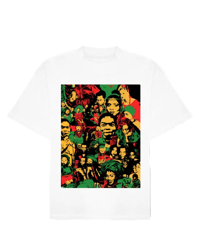 Ashluxe Fela's Culture Mosaic Tee -  White sold by Ashluxe