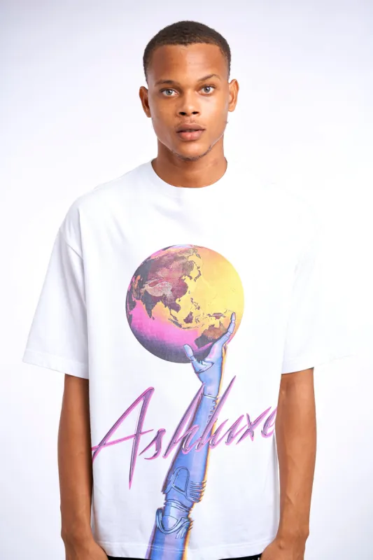 White Bionic World Oversized T-Shirt sold by Ashluxe