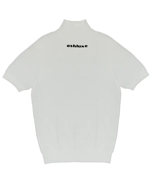 Ribbed Turtleneck Tee - White sold by Ashluxe
