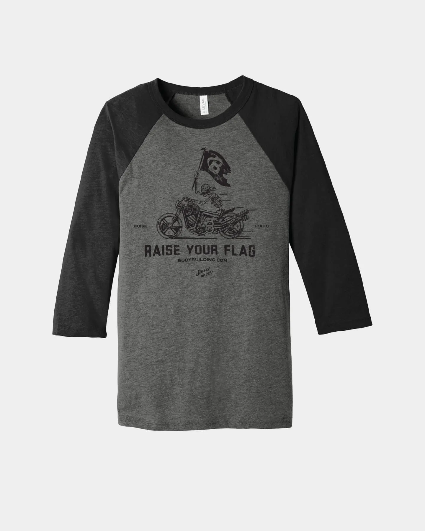 Bodybuilding.com Clothing Raise your Flag Baseball Tee sold by Bodybuilding Global