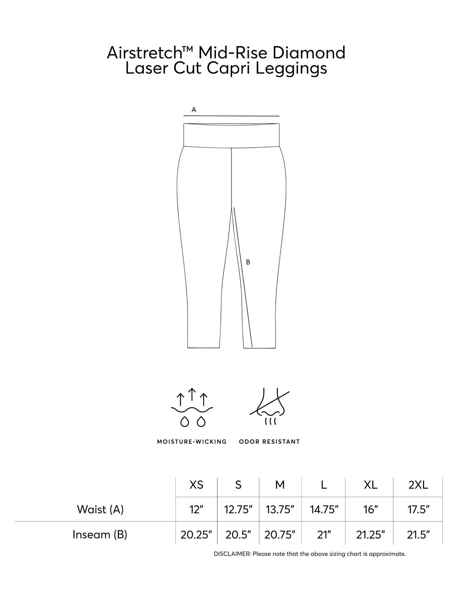 Expert Brand Women's Airstretch Mid-Rise Laser Cut Capri Leggings sold by Bodybuilding Global product image thumbnail 2