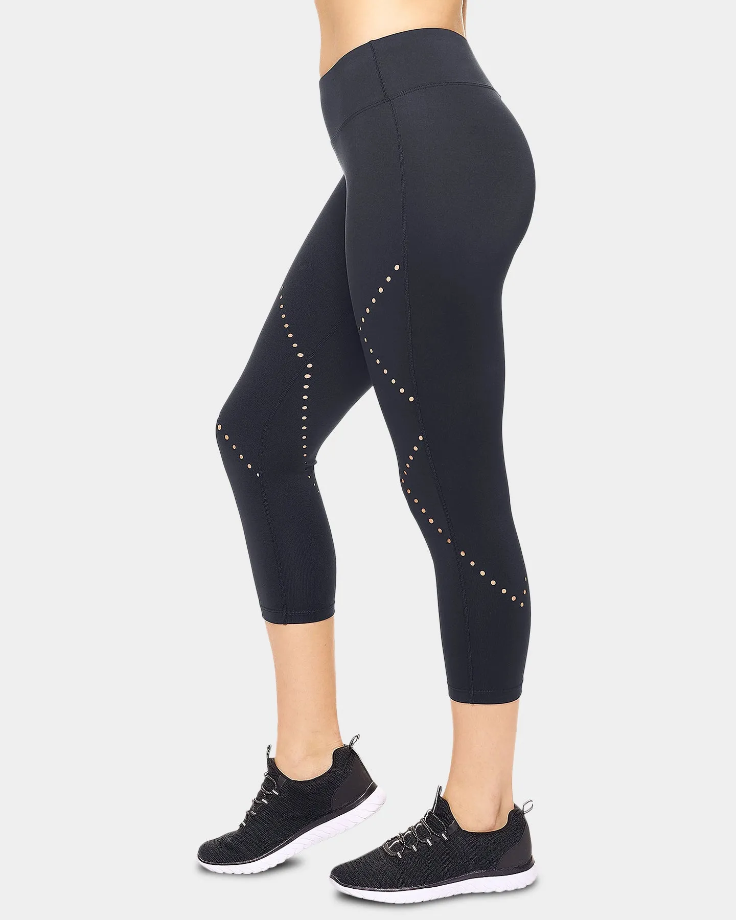 Expert Brand Women's Airstretch Mid-Rise Laser Cut Capri Leggings sold by Bodybuilding Global