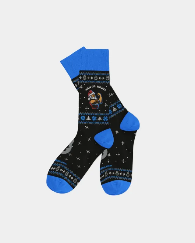 Bodybuilding.com Clothing BBcom Santa Gains Holiday Socks sold by Bodybuilding Global