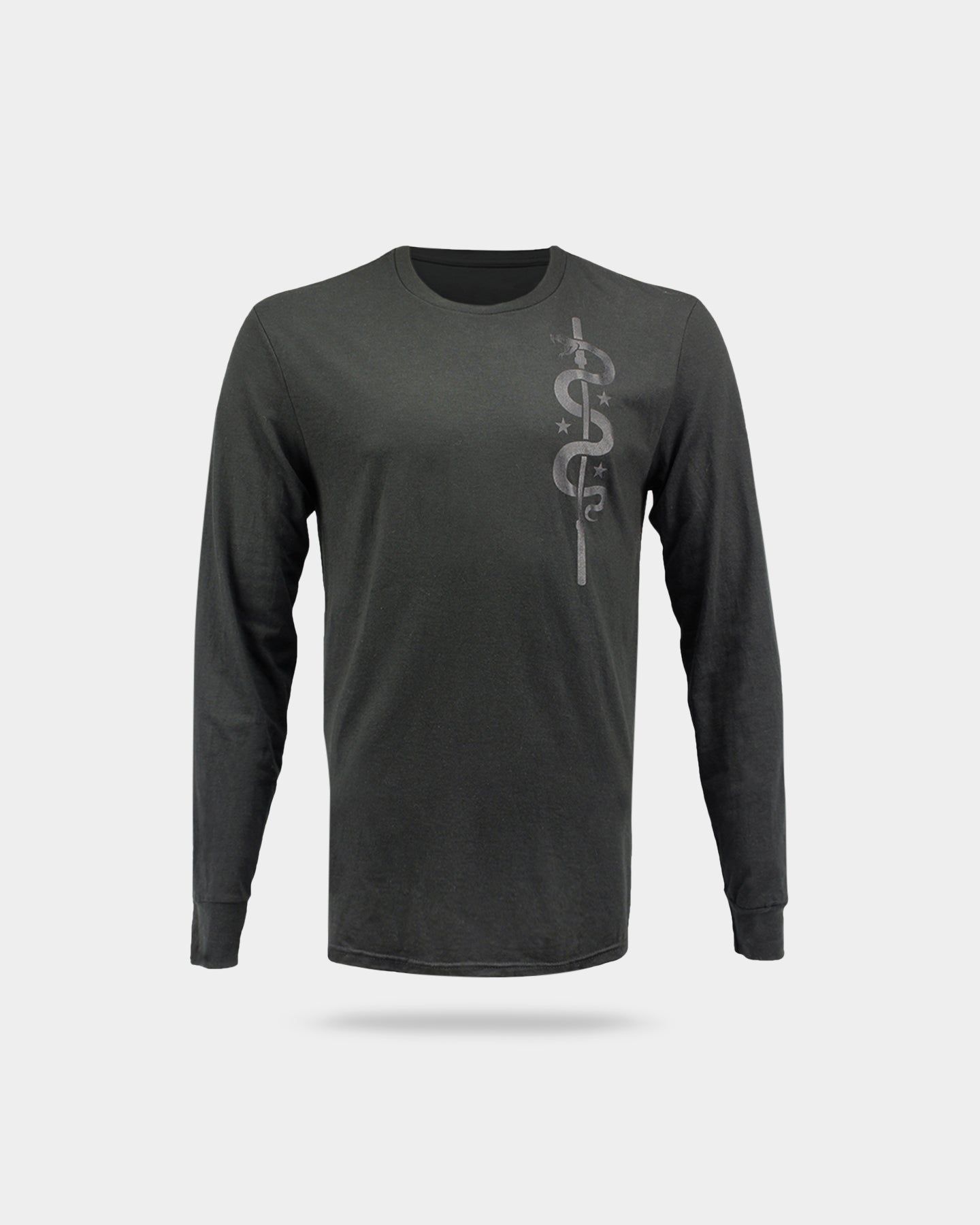 Bodybuilding.com Blackout Vertical Snake Long-Sleeved T-shirt sold by Bodybuilding Global