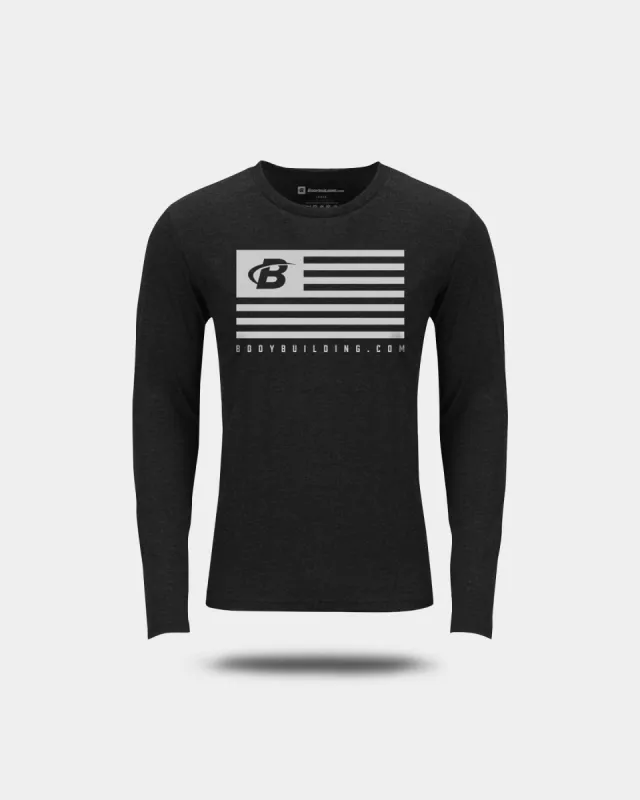 Bodybuilding.com B-Fit Flag Long-Sleeved Tee sold by Bodybuilding Global