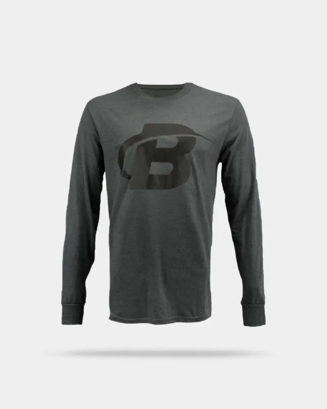 Bodybuilding.com Blackout Collection B Logo Long-Sleeved T-shirt sold by Bodybuilding Global