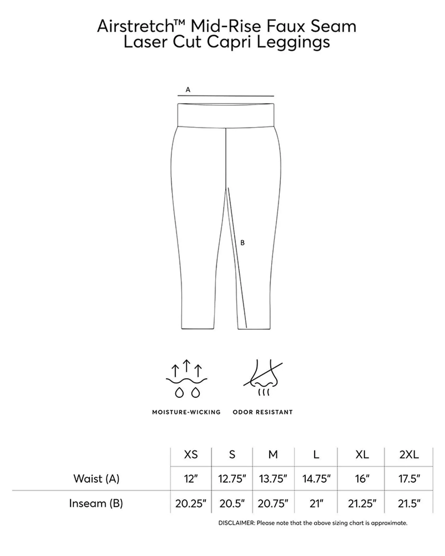 Expert Brand Women's Airstretch Mid-Rise Faux Seam Capri Leggings sold by Bodybuilding Global product image thumbnail 4