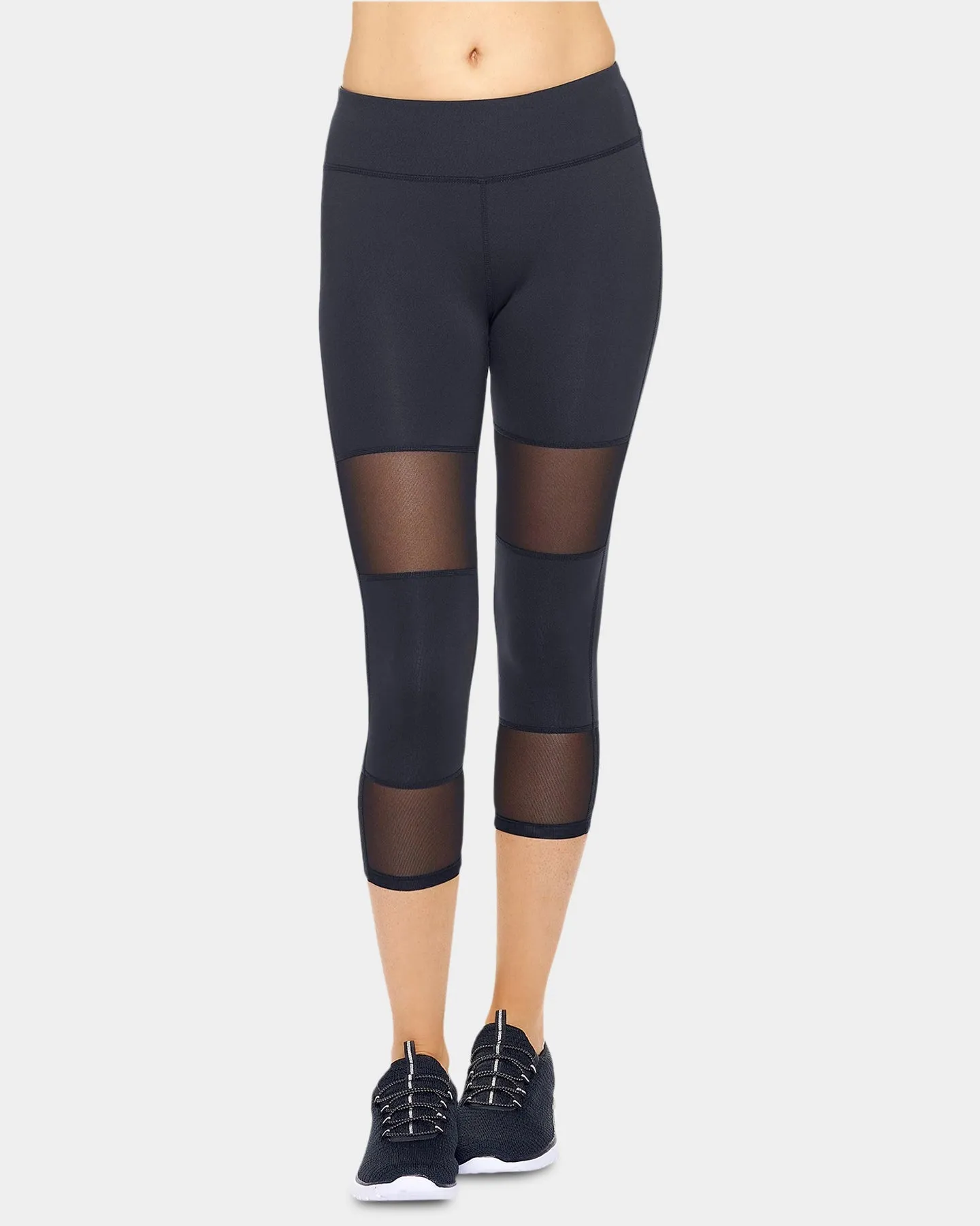 Expert Brand Women's Airstretch Mid-Rise Double Mesh Panel Capri Leggings sold by Bodybuilding Global product image thumbnail 2