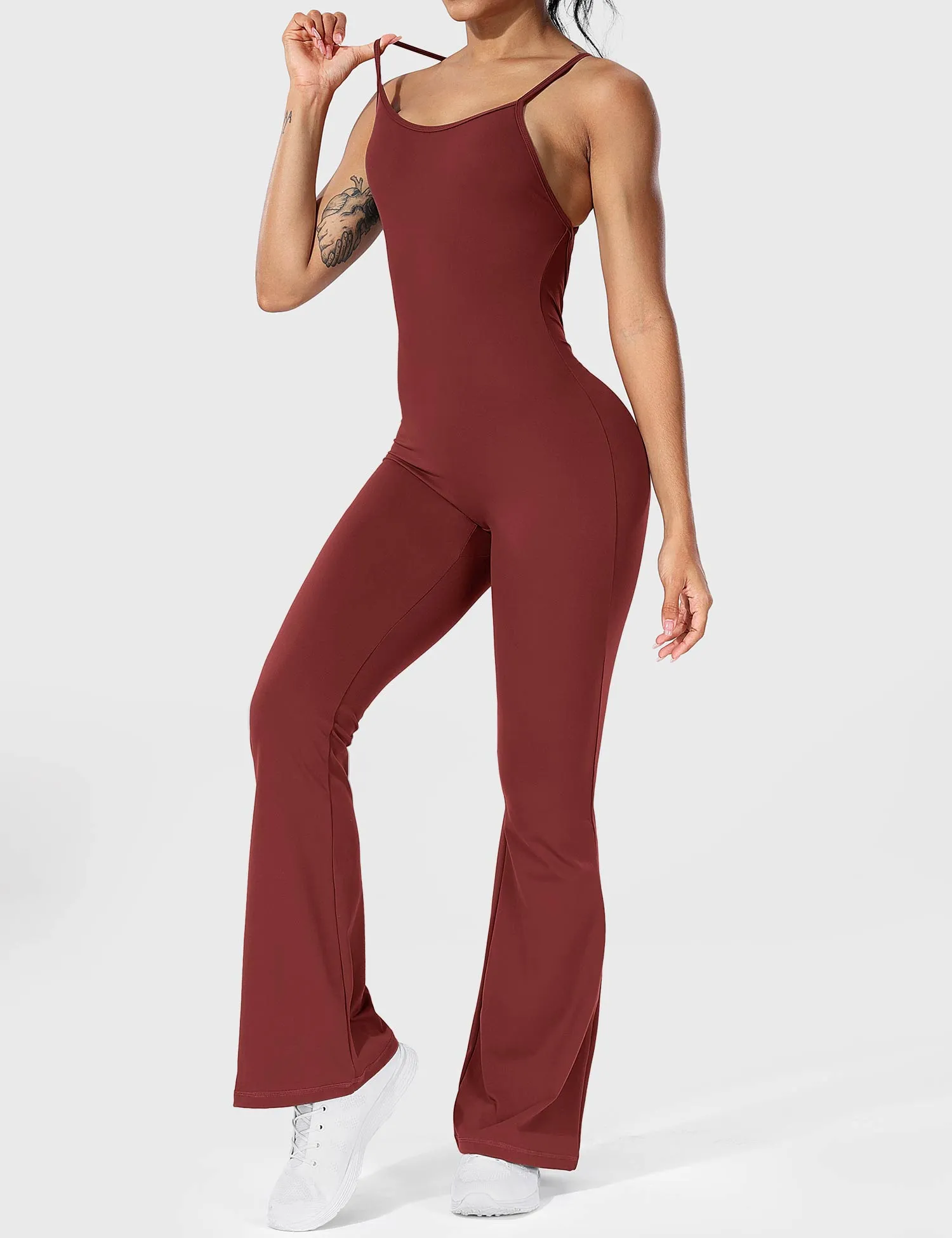 Yeoreo Liza V-Back Cross Flared Jumpsuit sold by Yeoreo product image thumbnail 5
