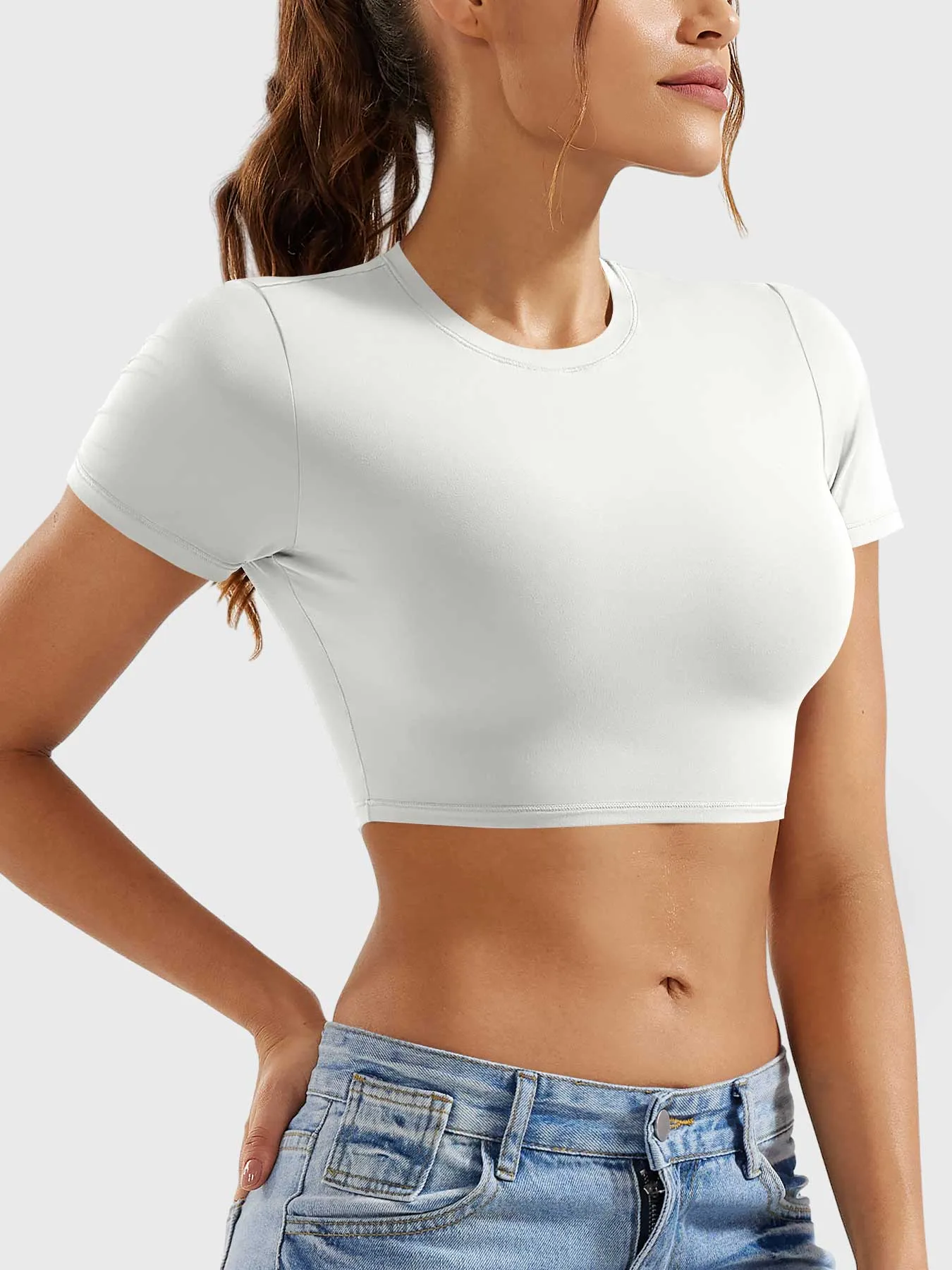 Yeoreo Colin Short Sleeves Crop Top sold by Yeoreo product image thumbnail 4