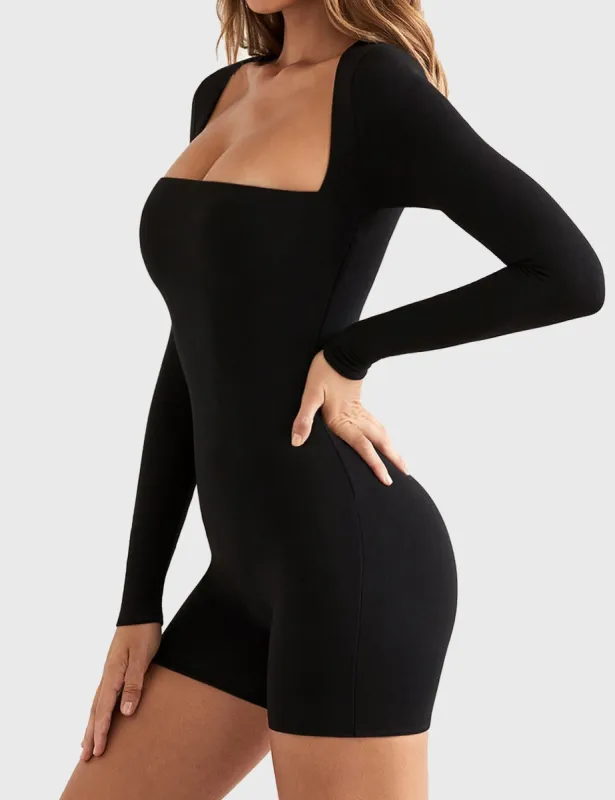 Yeoreo Square Neck Long Sleeve Romper sold by Yeoreo