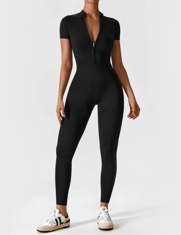 Yeoreo Short Sleeve Zipper Jumpsuit sold by Yeoreo