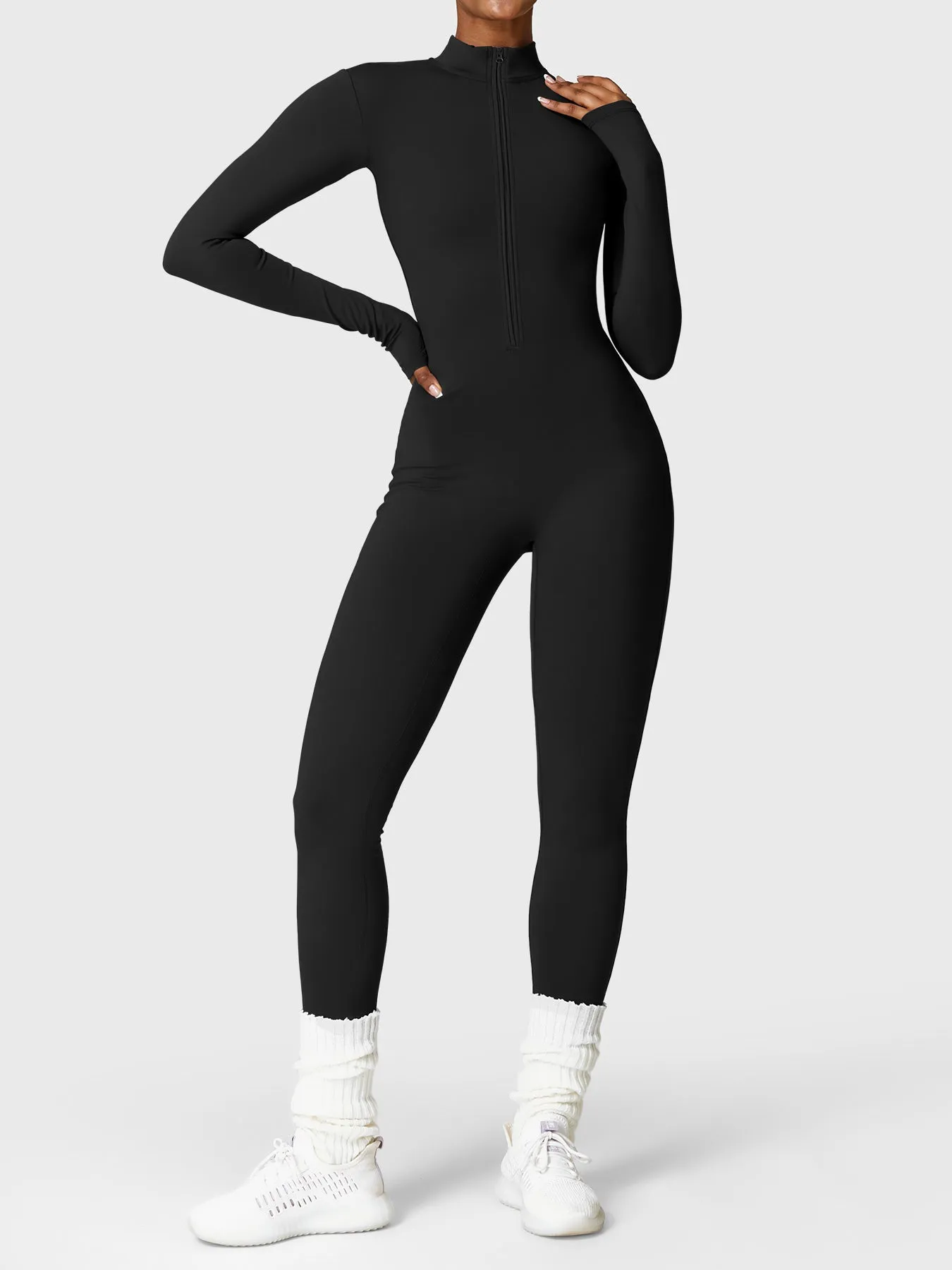 Yeoreo Belle Fleece Long Sleeve Zipper Jumpsuit sold by Yeoreo product image thumbnail 4