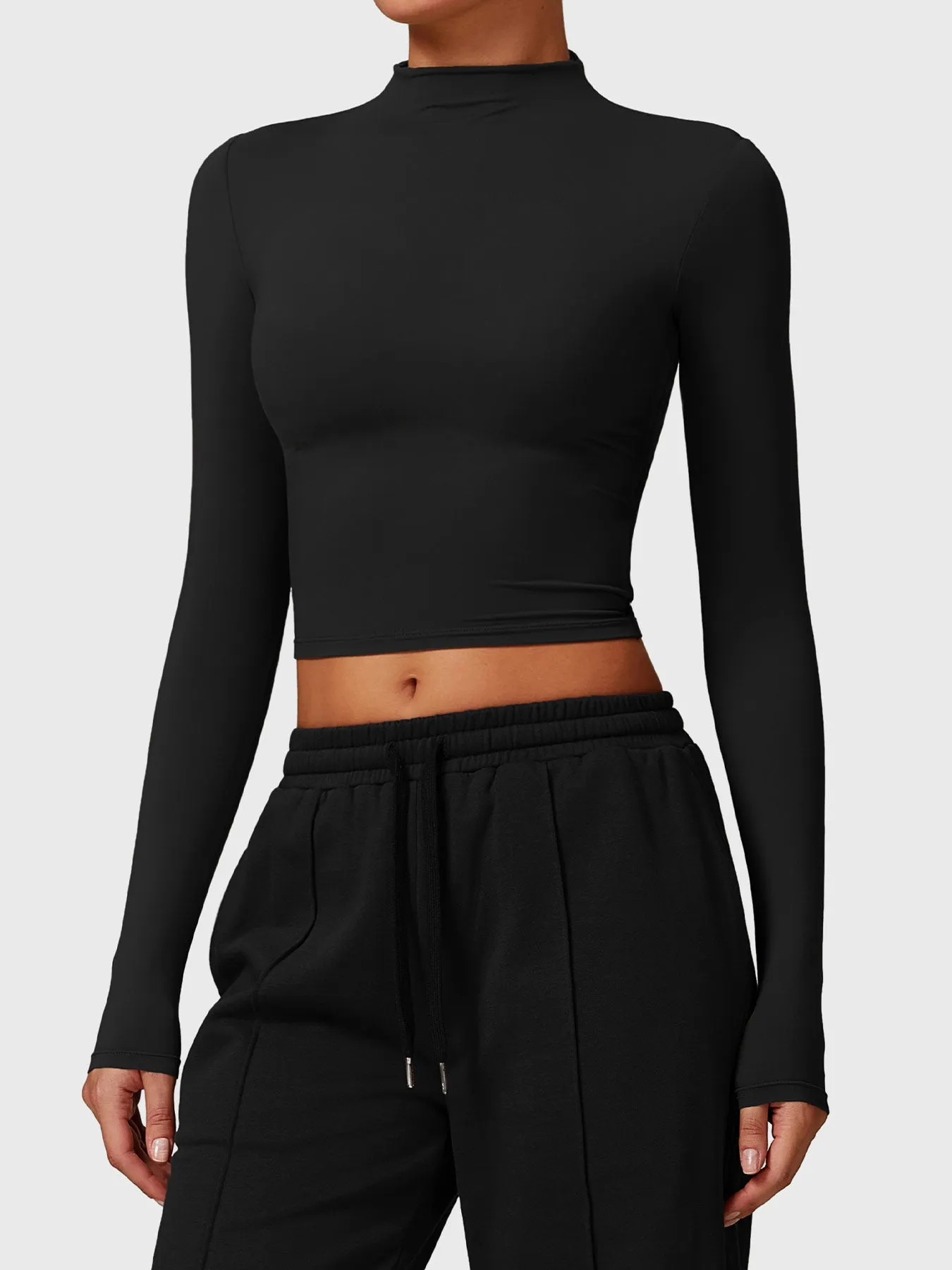 Yeoreo Alma Turtle Neck Long Sleeve Crop Top sold by Yeoreo product image thumbnail 3