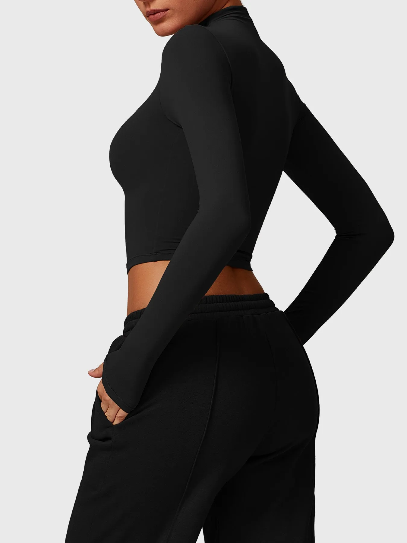 Yeoreo Alma Turtle Neck Long Sleeve Crop Top sold by Yeoreo product image thumbnail 4