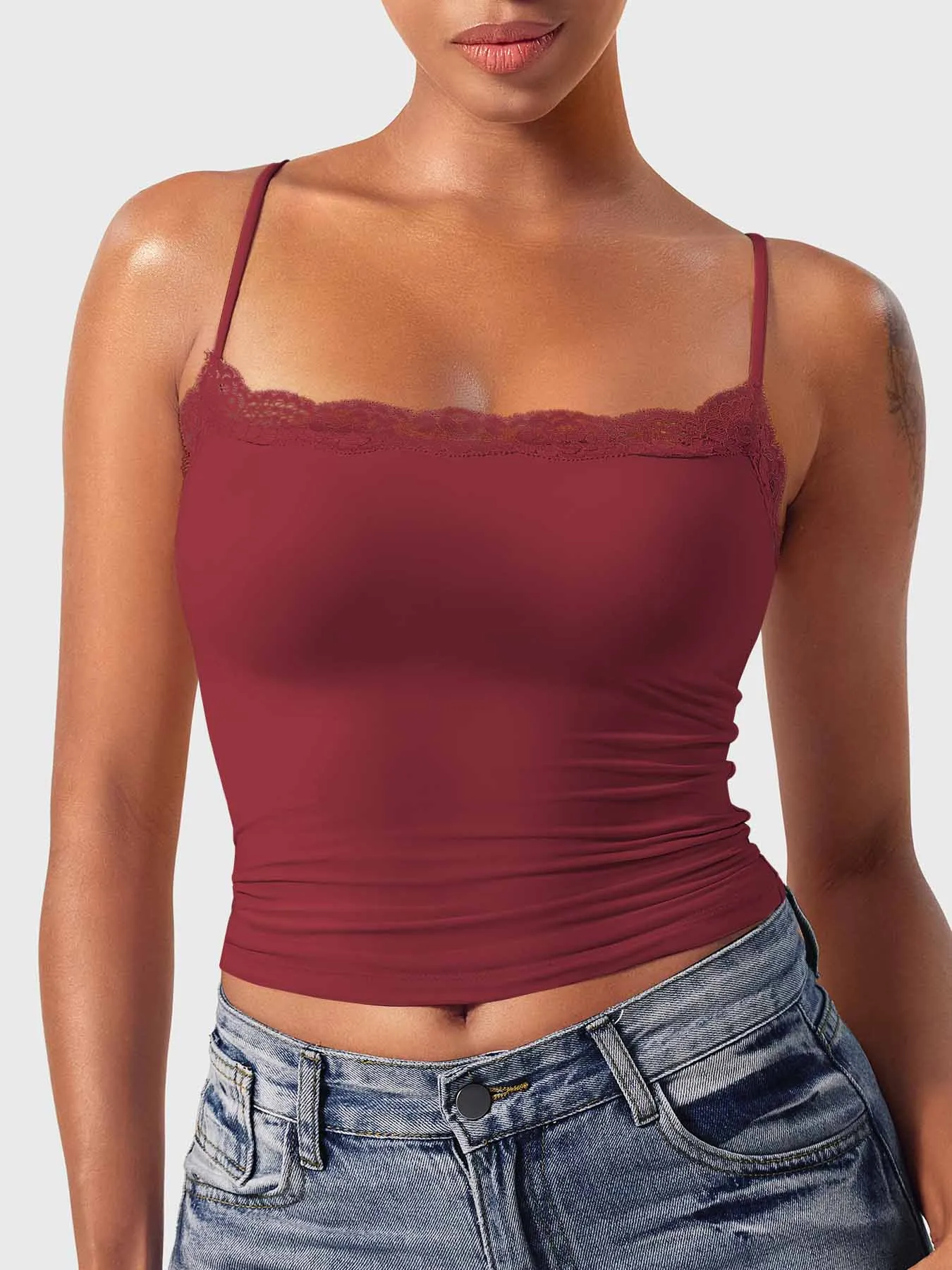Yeoreo Annabely Square Neck Lace Tank sold by Yeoreo