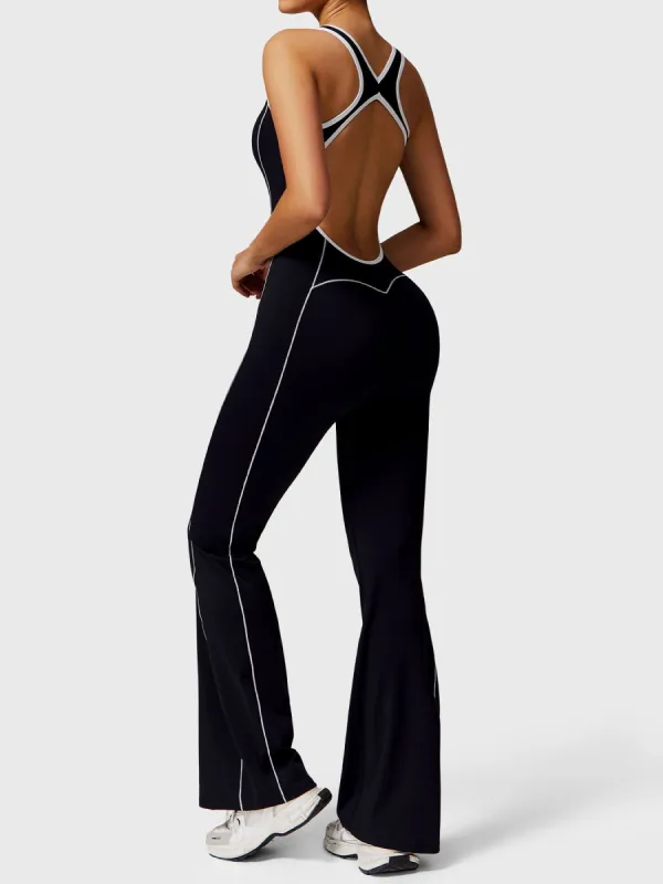 Yeoreo Antonia Contrast Trim Flared Jumpsuit sold by Yeoreo