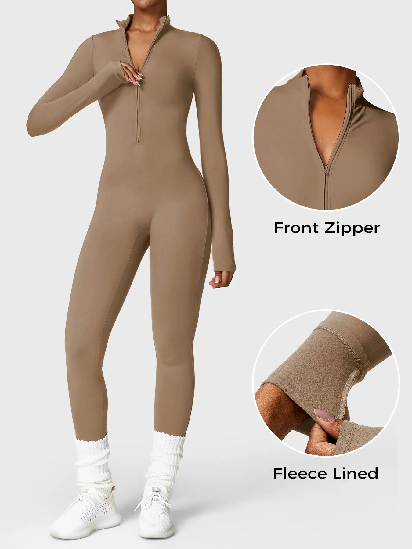 Yeoreo Belle Fleece Zipper Jumpsuit sold by Yeoreo product image thumbnail 3