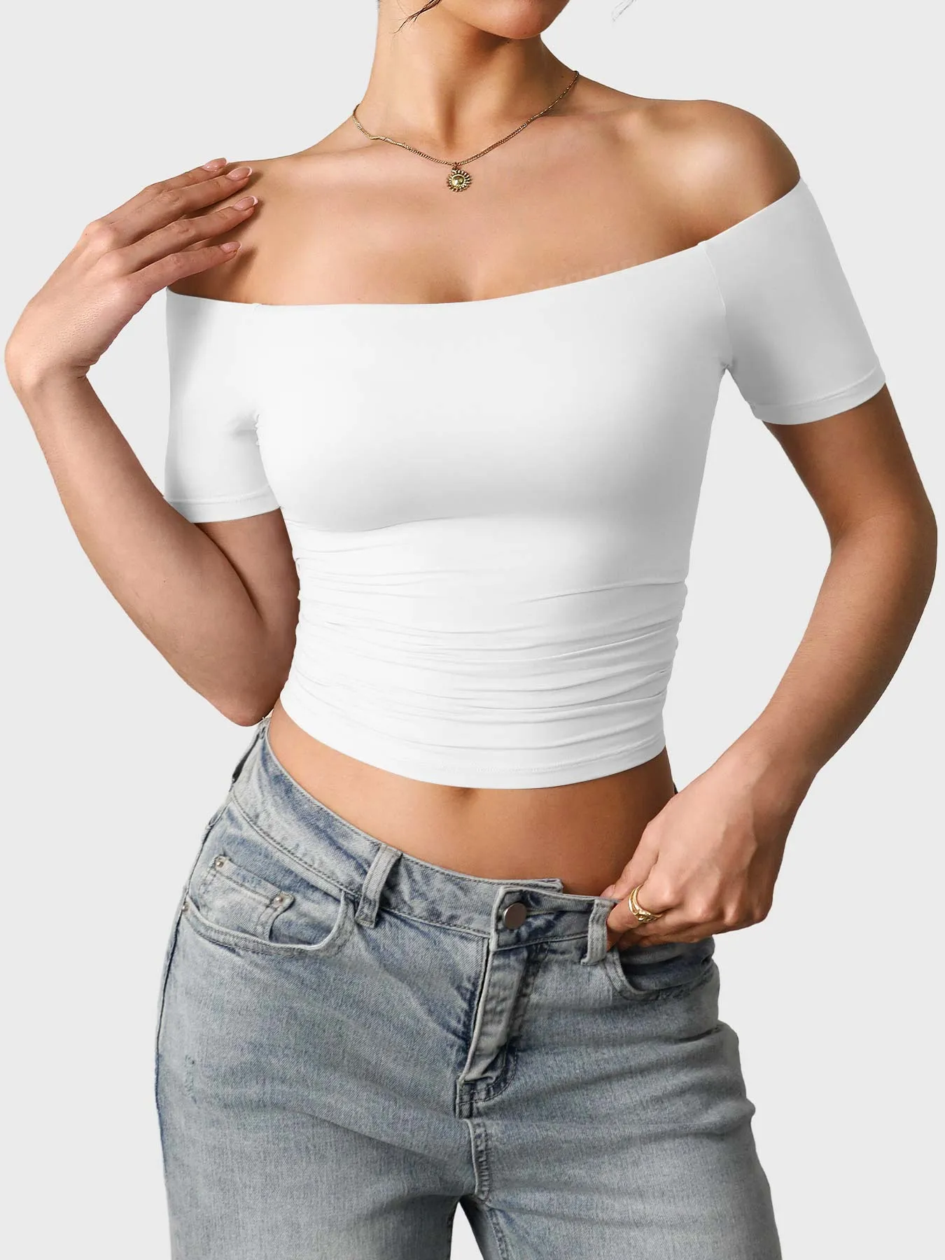 Yeoreo Luzlie Off Shoulder Short Sleeves sold by Yeoreo product image thumbnail 3