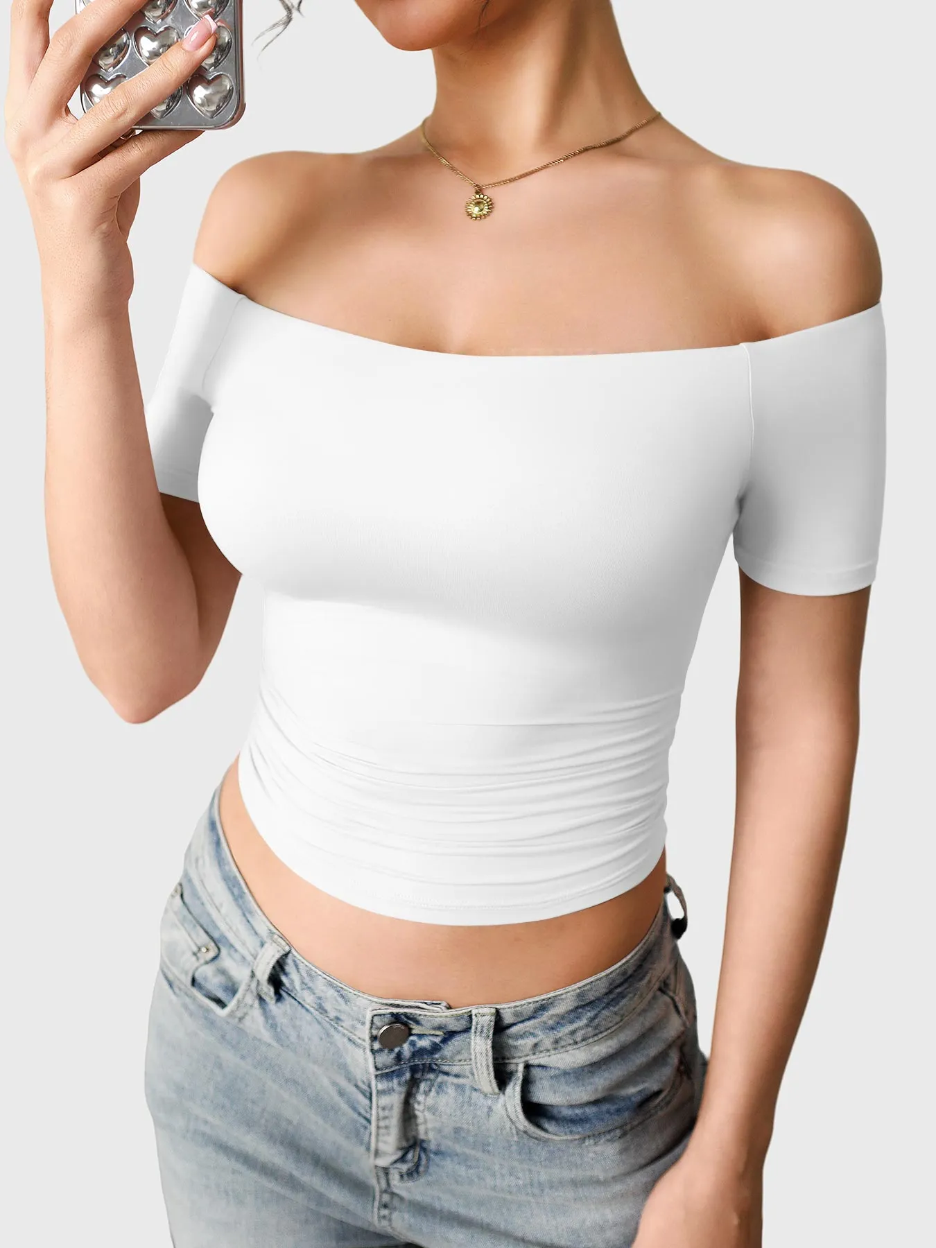 Yeoreo Luzlie Off Shoulder Short Sleeves sold by Yeoreo product image thumbnail 4