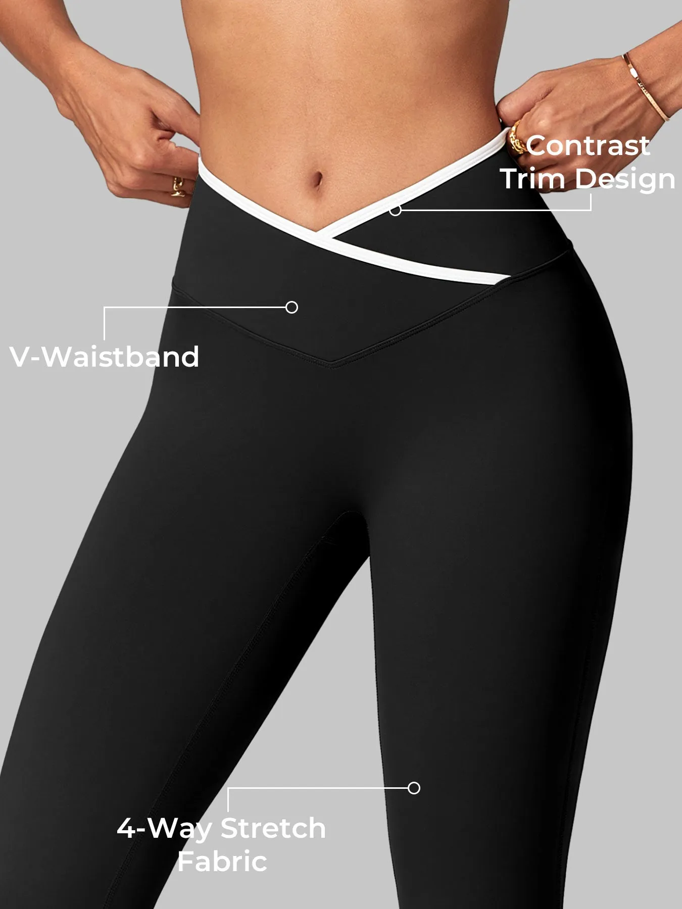 Yeoreo Alberta Contrast Trim Flare Leggings sold by Yeoreo product image thumbnail 3