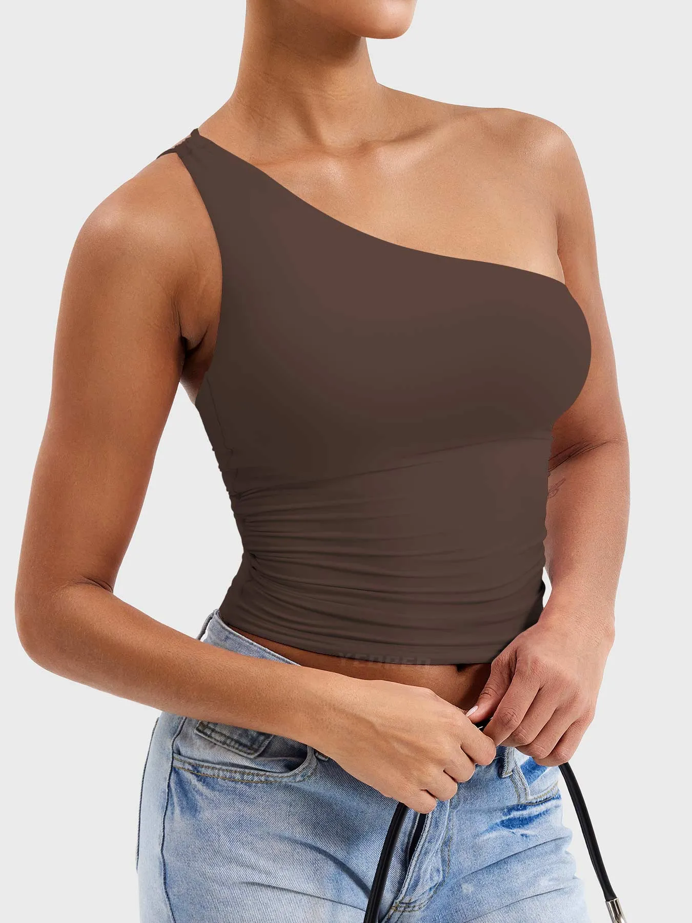Yeoreo Fanciy One Shoulder Tank Top sold by Yeoreo product image thumbnail 4