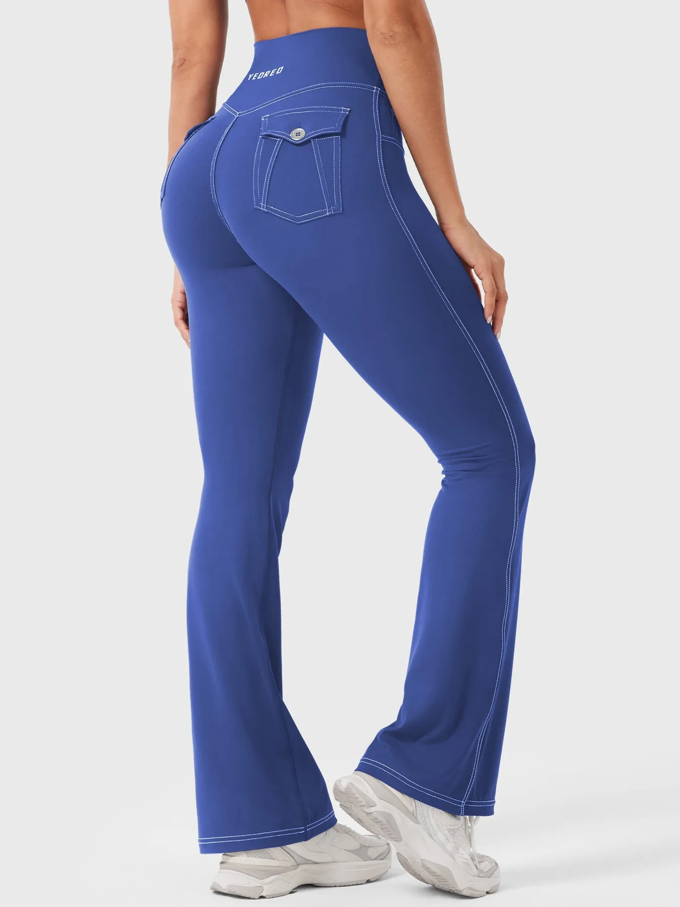 Yeoreo Bernicy CoreFlex Faux Denim Flared Leggings sold by Yeoreo product image thumbnail 5