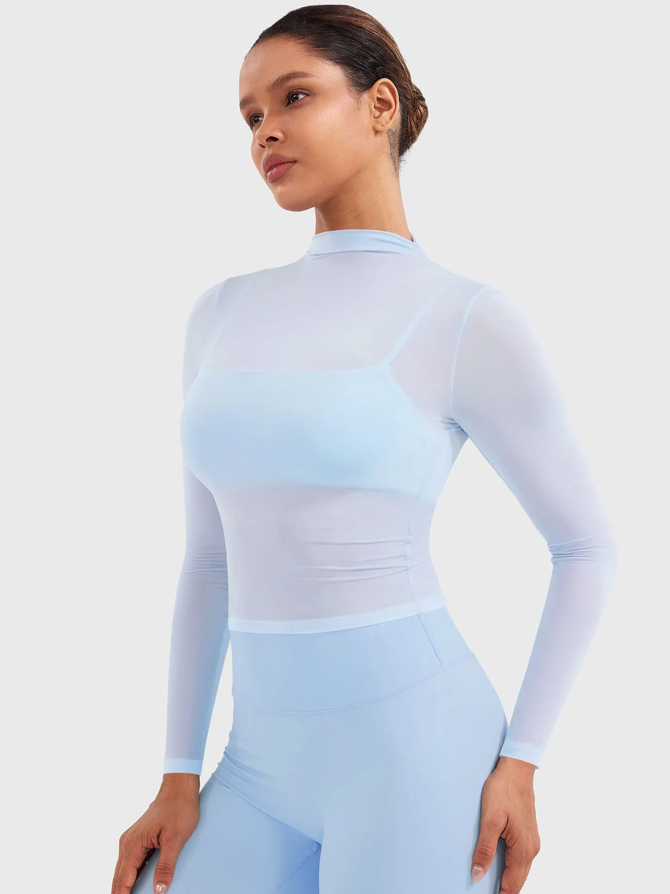 Yeoreo Jamy Mock Neck Sheer Top sold by Yeoreo product image thumbnail 4