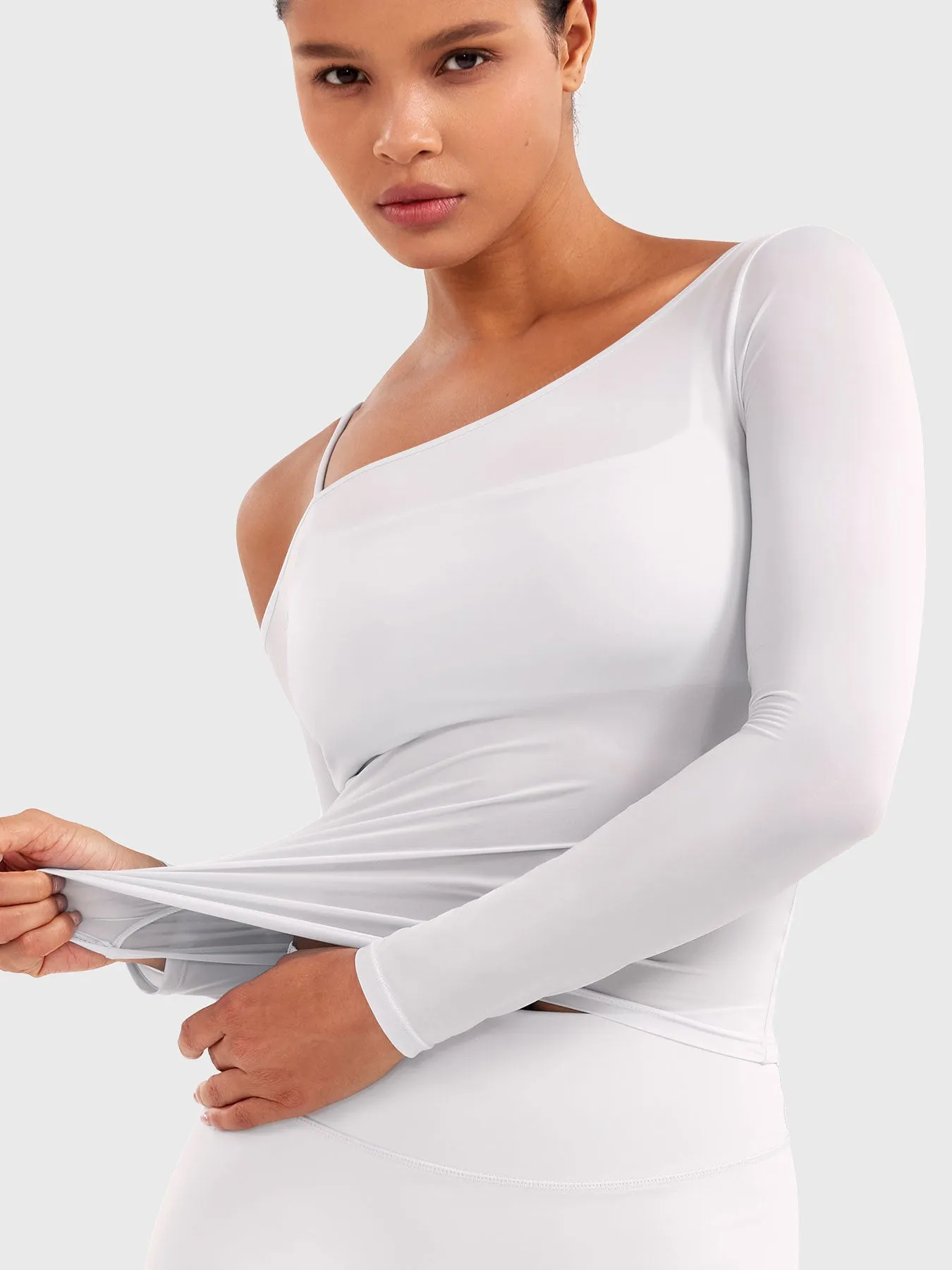 Yeoreo Fairen One Shoulder Sheer Top sold by Yeoreo product image thumbnail 4