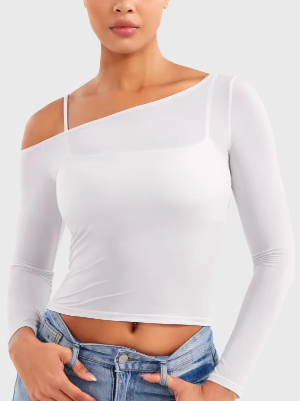 Yeoreo Fairen One Shoulder Sheer Top made by Yeoreo