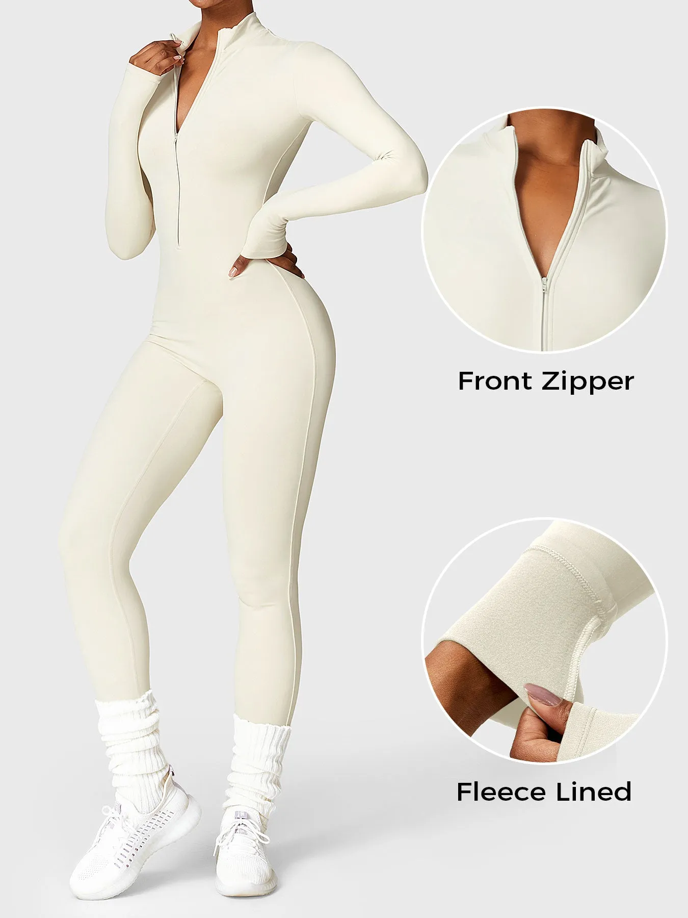 Yeoreo Belle Fleece Zipper Jumpsuit sold by Yeoreo product image thumbnail 3