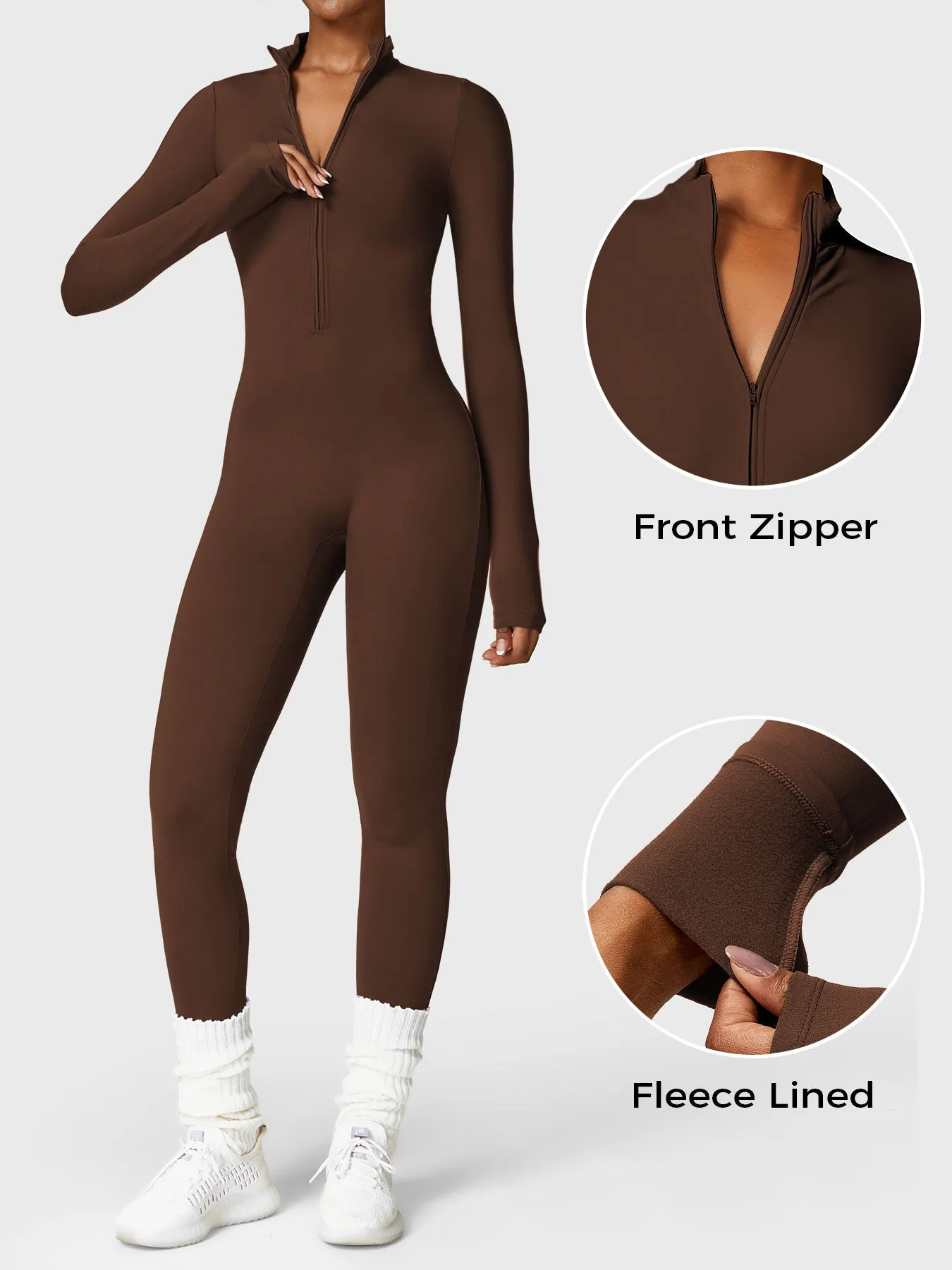 Yeoreo Belle Fleece Zipper Jumpsuit sold by Yeoreo product image thumbnail 3