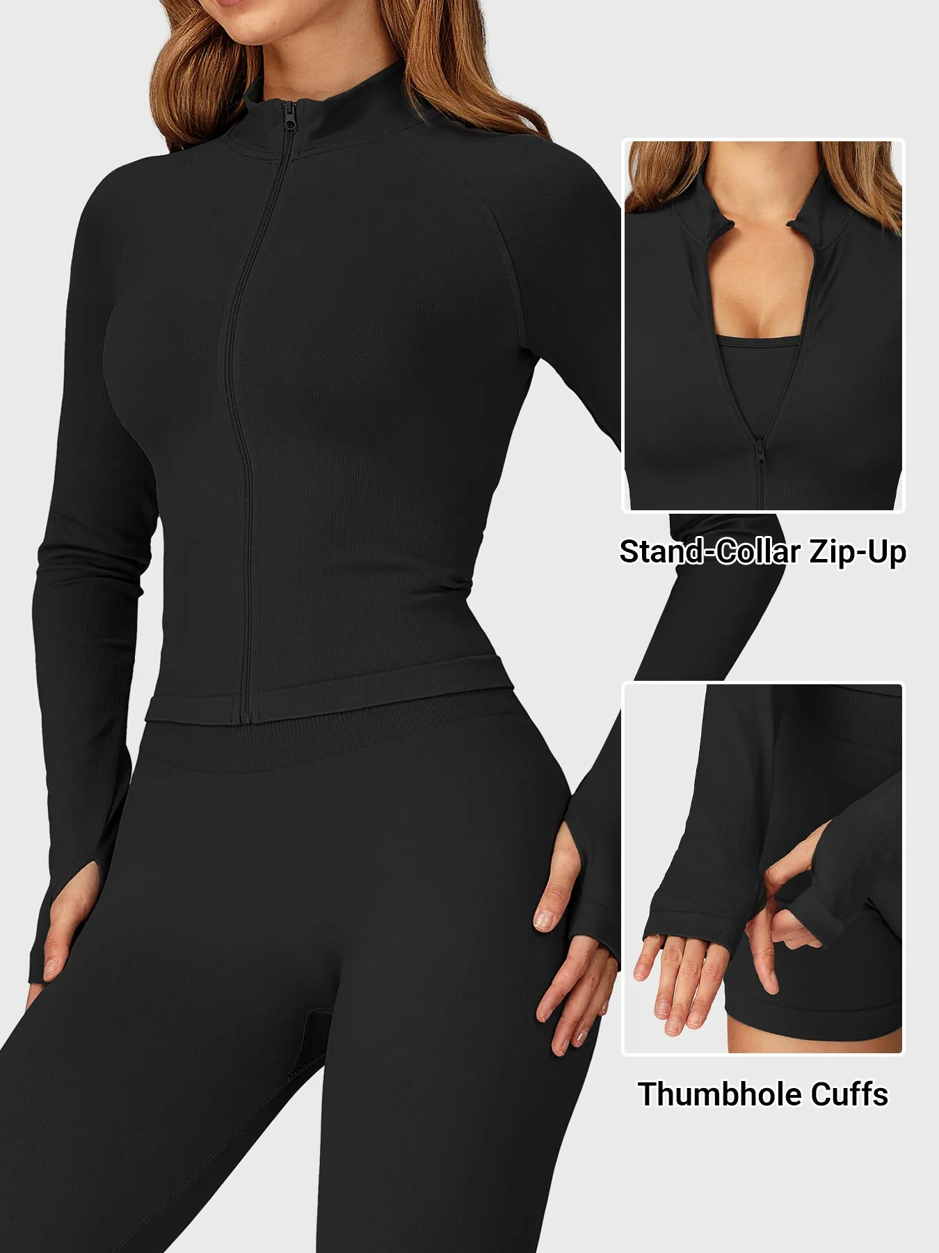 Yeoreo Alina Seamless Zip Up Jacket sold by Yeoreo product image thumbnail 3