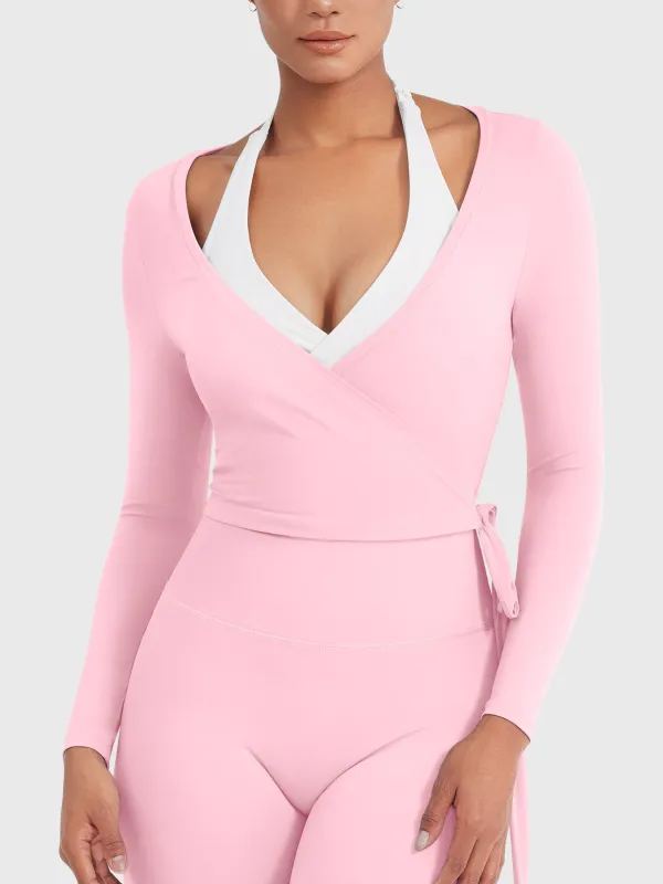 Yeoreo Michelie Long Sleeve Ballet Wrap Top sold by Yeoreo