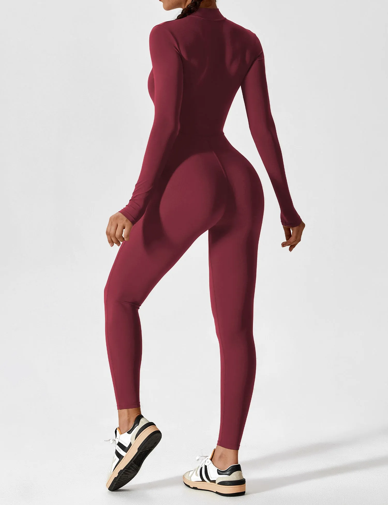 Yeoreo Long Sleeve Zipper Jumpsuit – Cherry sold by Yeoreo product image thumbnail 3