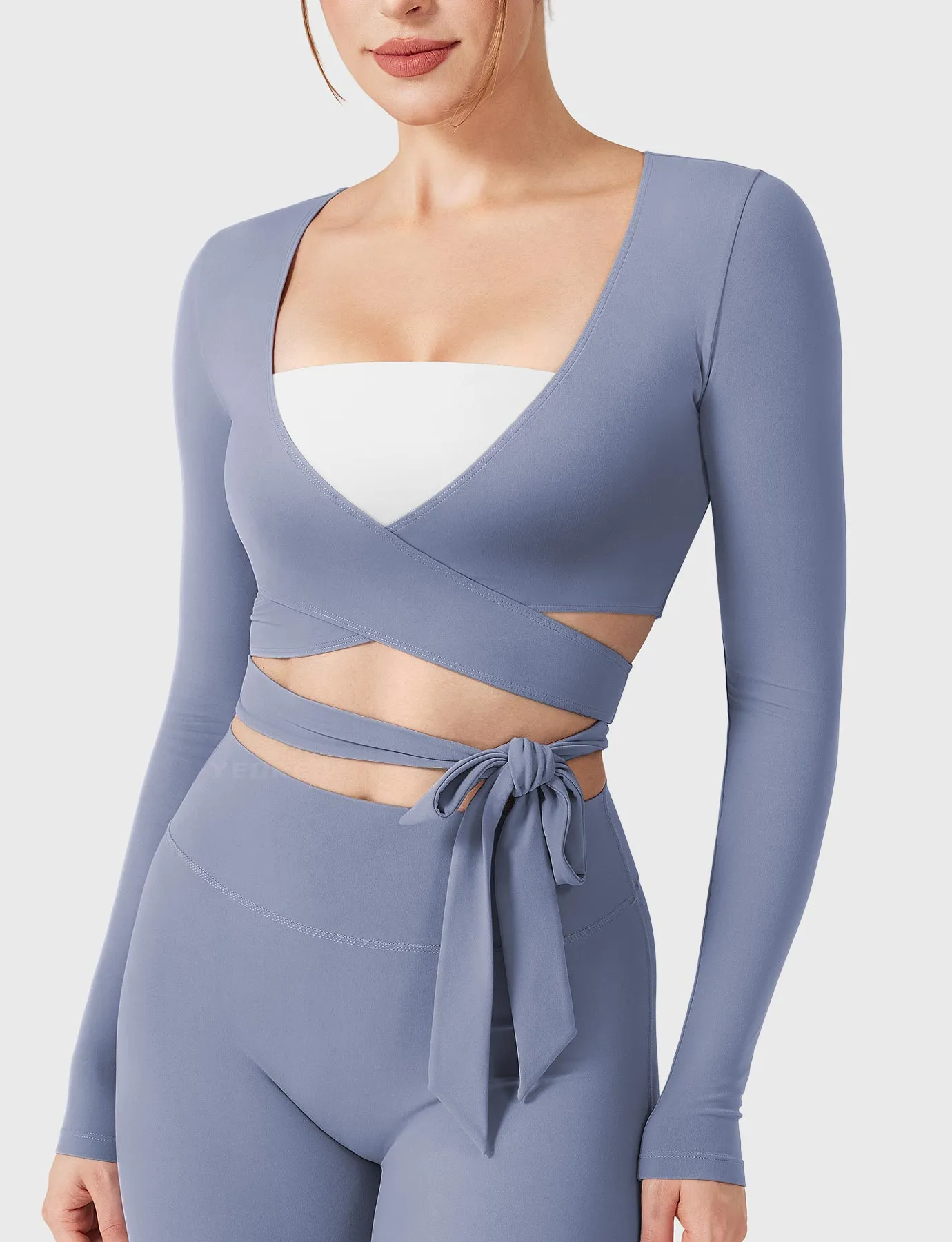 Yeoreo Dagney Long Sleeve Ballet Wrap Top sold by Yeoreo
