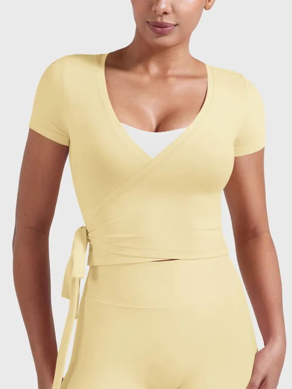 Yeoreo Denaiy Short Sleeve Ballet Wrap Top made by Yeoreo