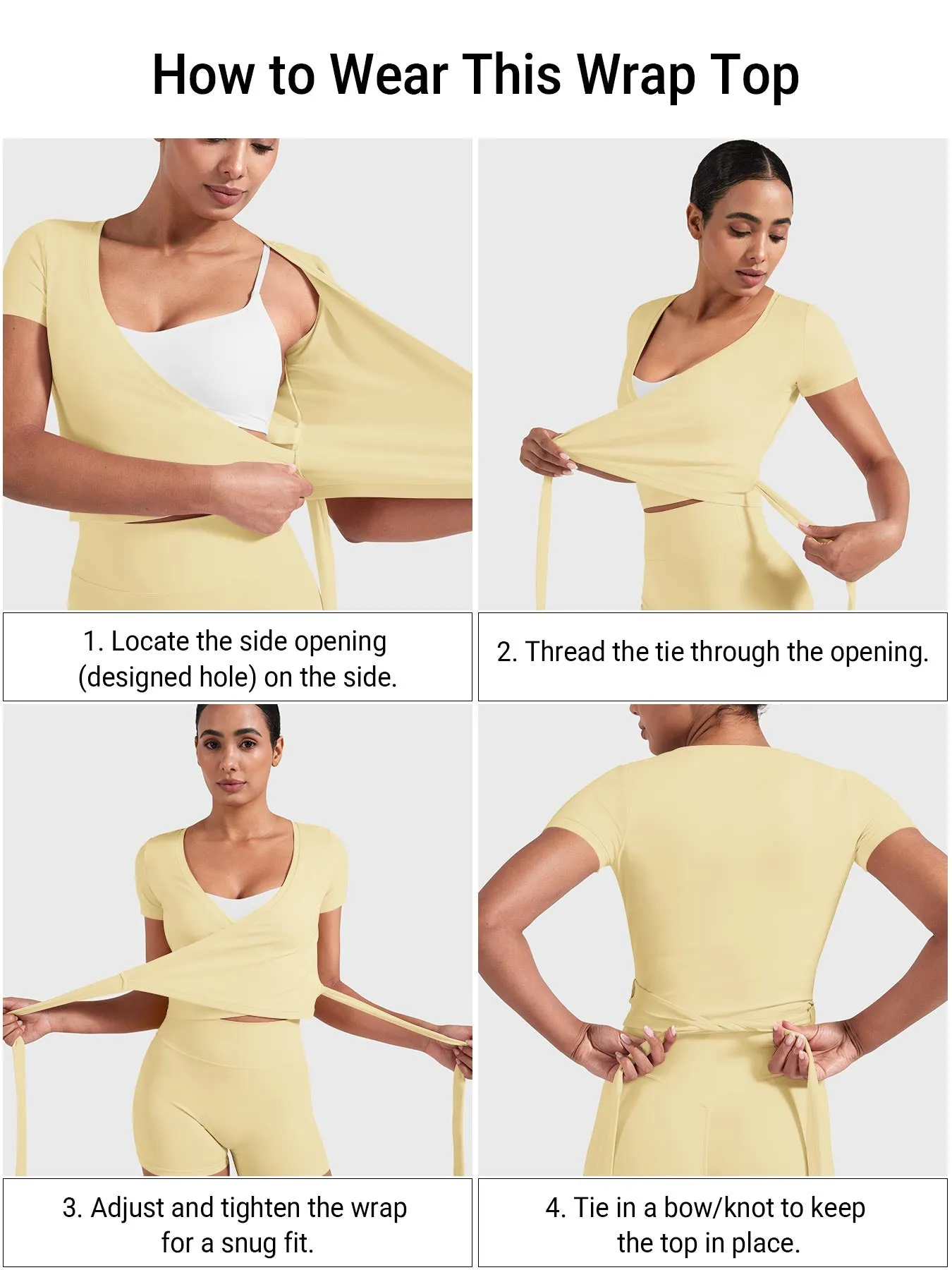 Yeoreo Denaiy Short Sleeve Ballet Wrap Top sold by Yeoreo product image thumbnail 3