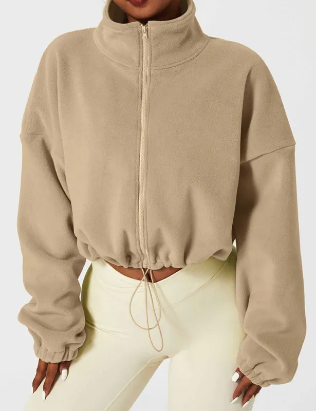 Yeoreo Full Zip Fleece Crop Jacket sold by Yeoreo